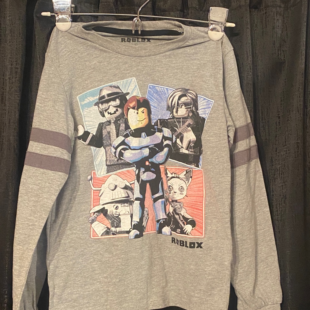Kids Gray Long Sleeve Shirt Roblox Size S Boys Roblox